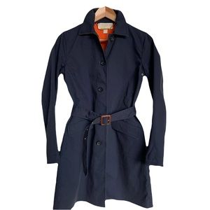 Michael Kors Navy & Orange Trench Coat. XS